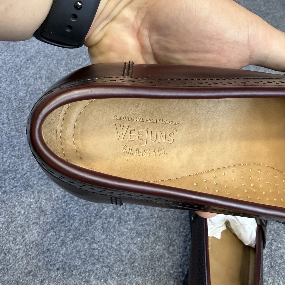 GH Bass & Co Weejuns Men's Jeremy Tassel Loafers Burgundy Leather 8.5 2E